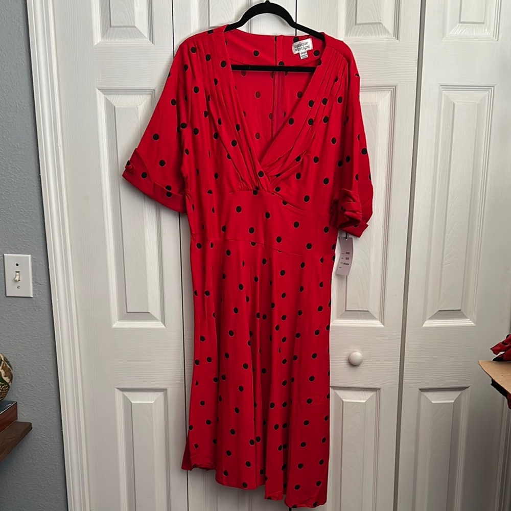 Unique Vintage Retro Red Polka Dot Dapper Day Dress